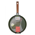 Sarten Crepera Resto Antiadh. 28cm Ancho 2.7 Cm Alto Aluminio-Mango Madera Todo Tipo De Cocina Negro