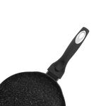Sarten Pancake Resto Antiadh. 24cm Ancho 1.8 Cm Alto Aluminio-Mango Madera Todo Tipo De Cocina Negro